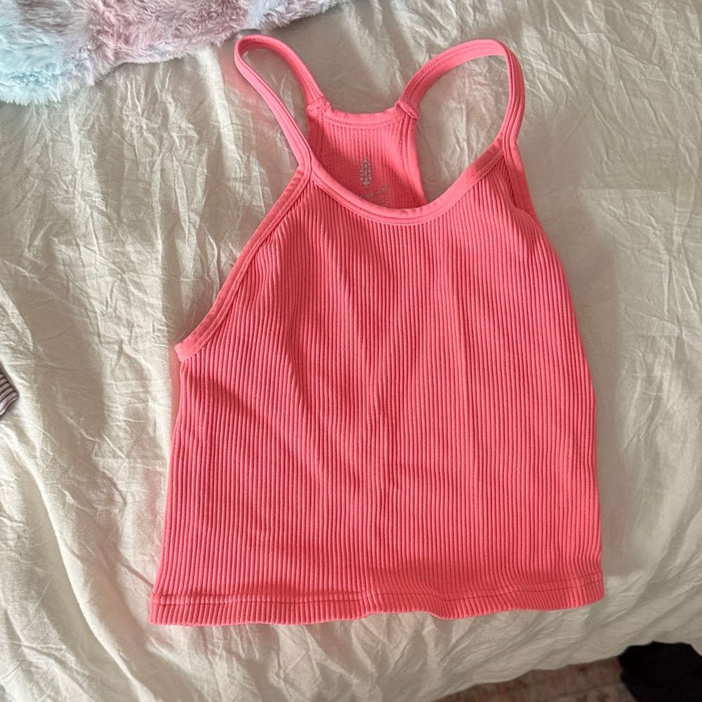 FP Movement by Free People Coral Ribbed Tank Top